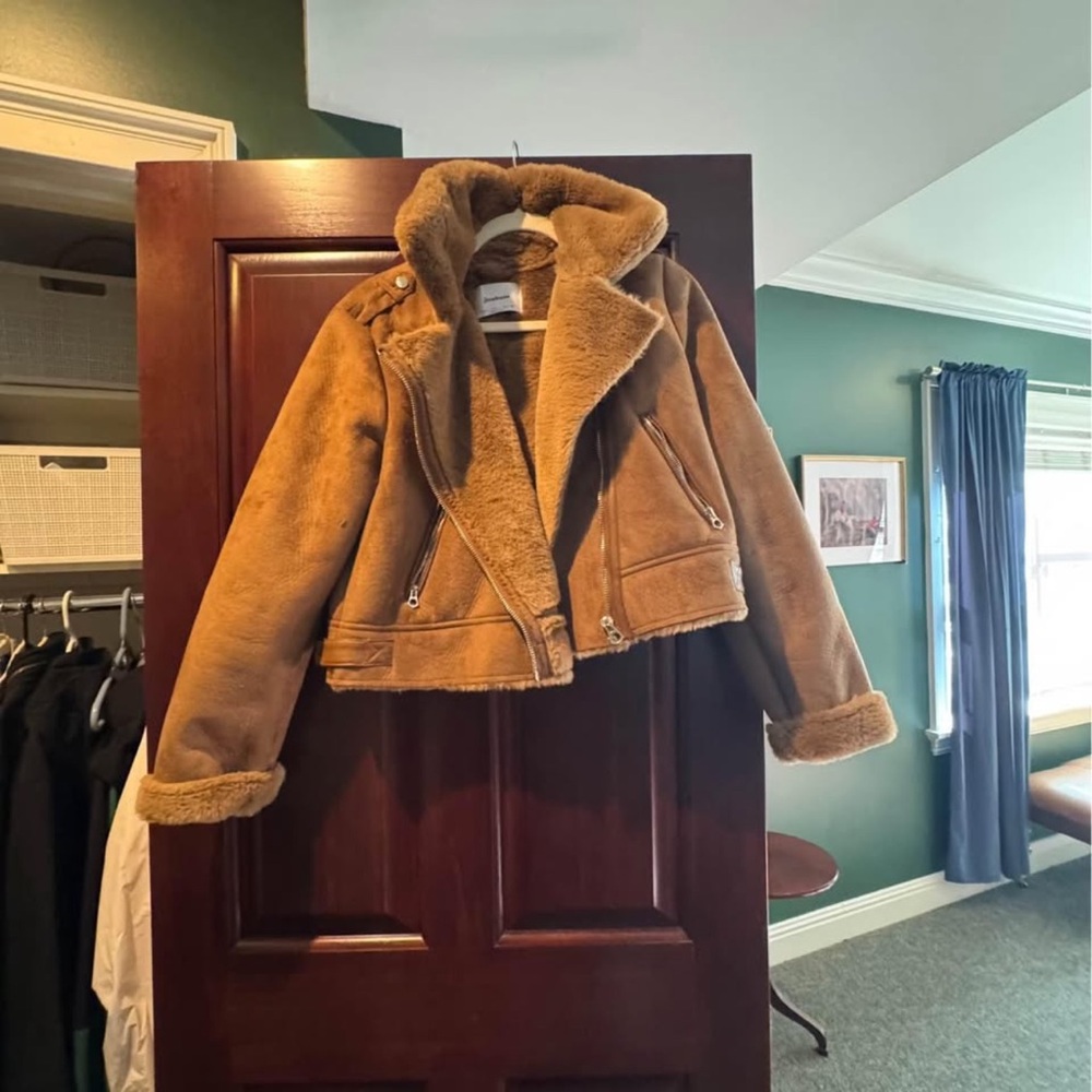 Brown Faux Shearling Jacket